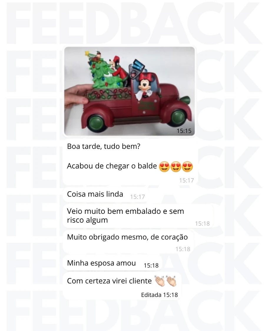 Feedback de cliente sobre item natalino da Disney
